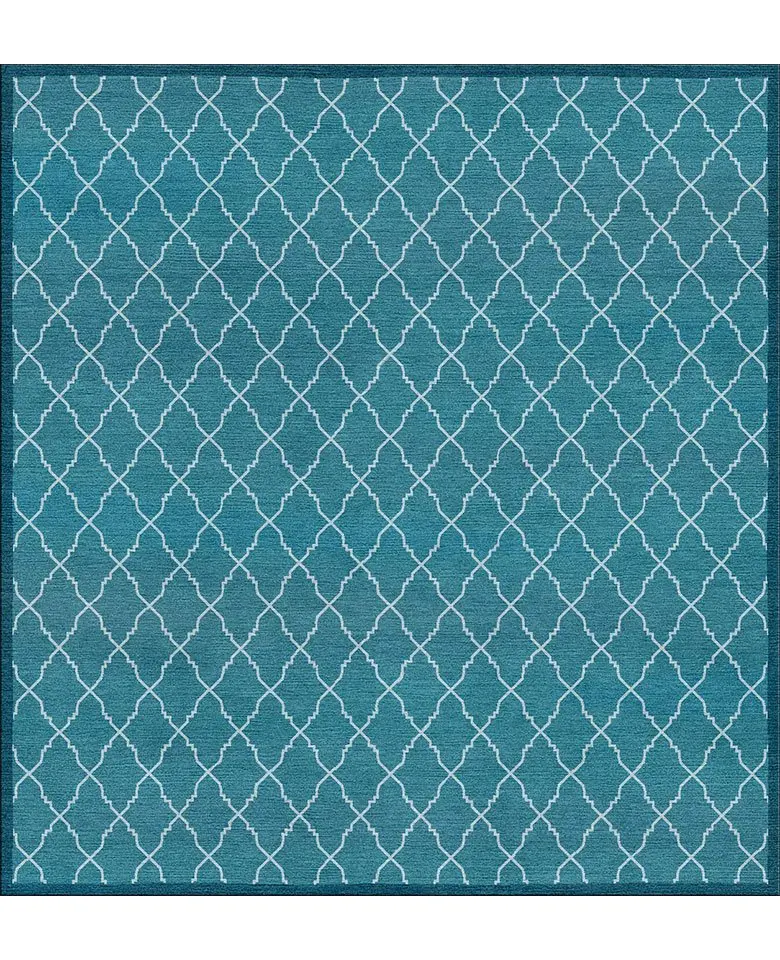 Hand woven flat weave rug made up of botanical silk