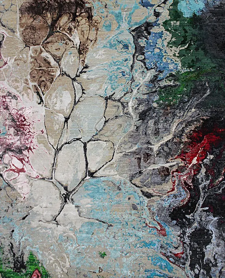 Hand Knotted Rug made up of Wool, flex, and Bamboo silk in 160 knots