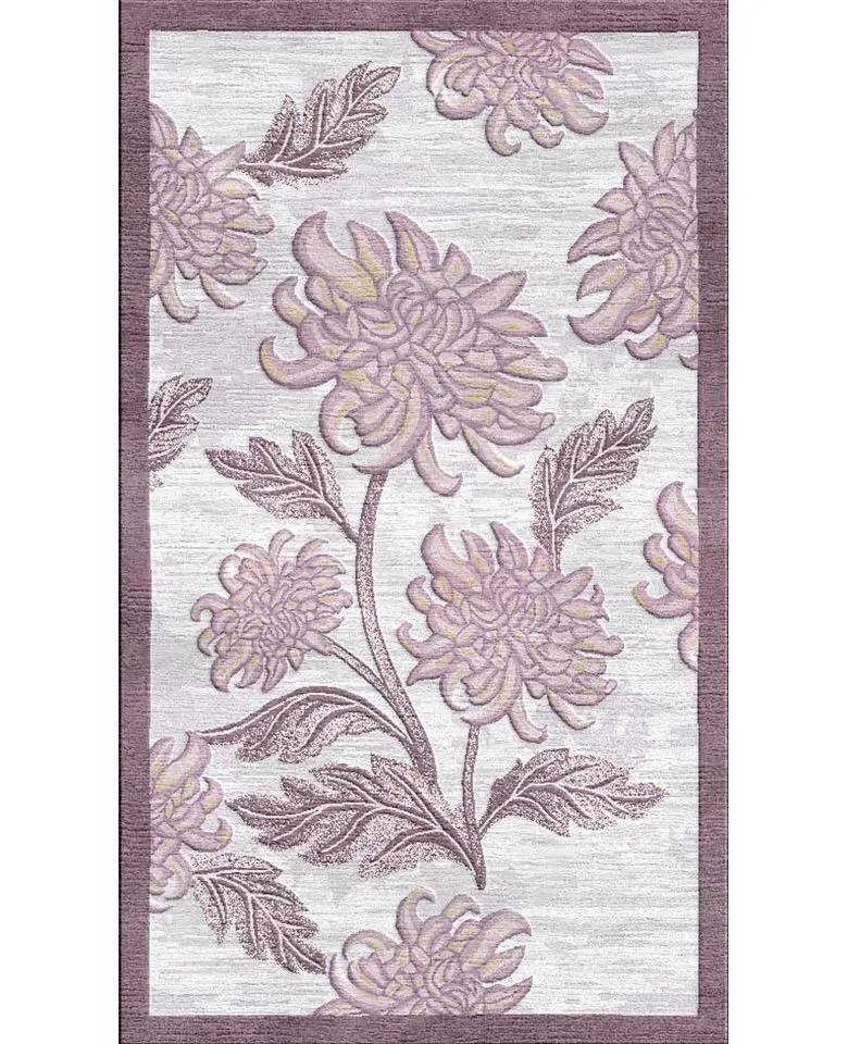 Indo-Nepali Rug made up of Botanical Silk in 105 knots