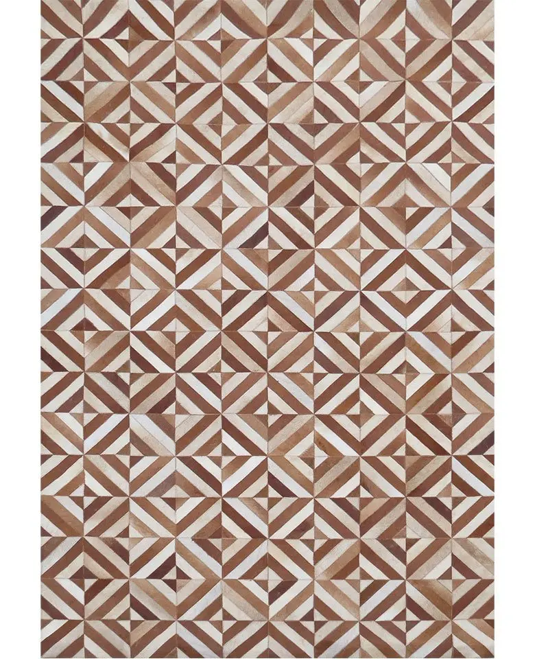 Handmade rug made up of Buffalo Leather dyed cut stitched