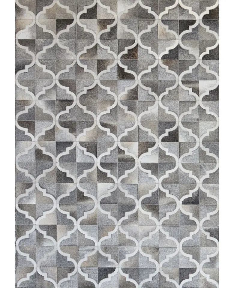 Handmade rug made up of Buffalo Leather dyed cut stitched