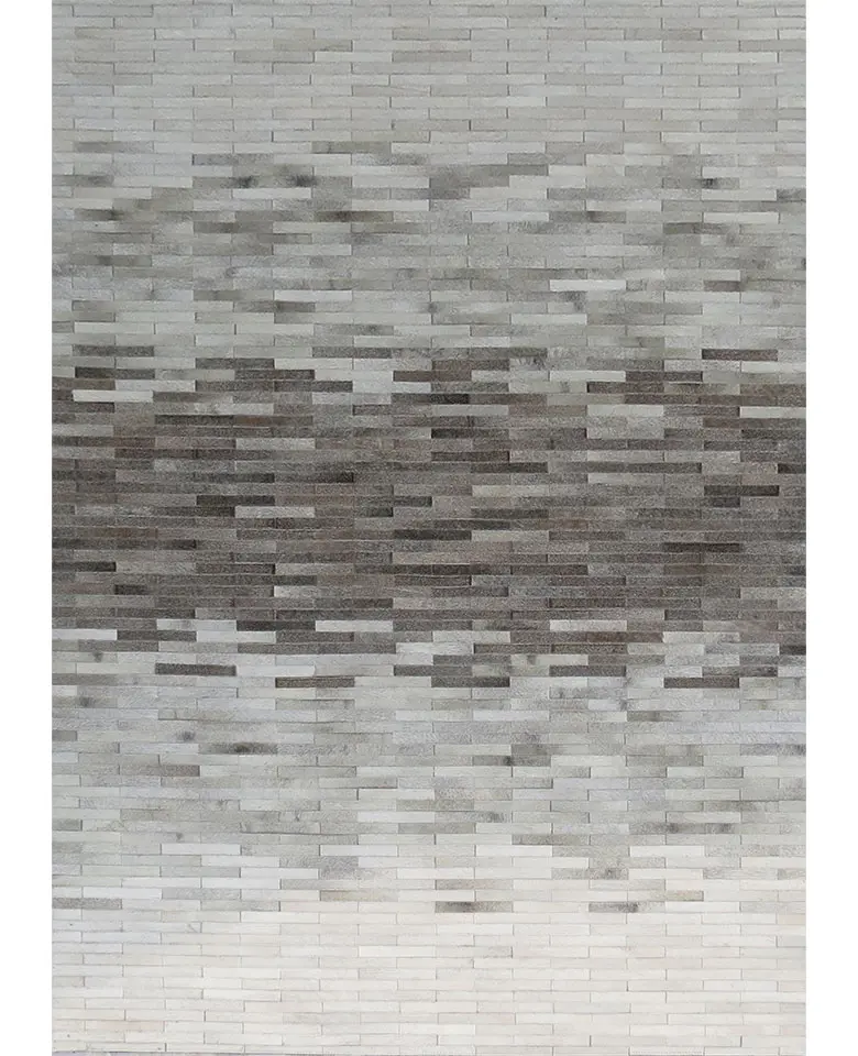 Handmade rug made up of Buffalo Leather dyed cut stitched