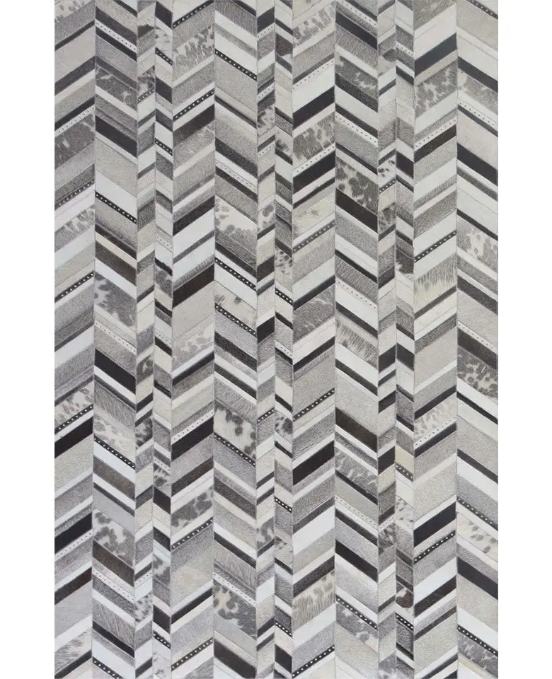 Handmade rug made up of Buffalo Leather dyed cut stitched