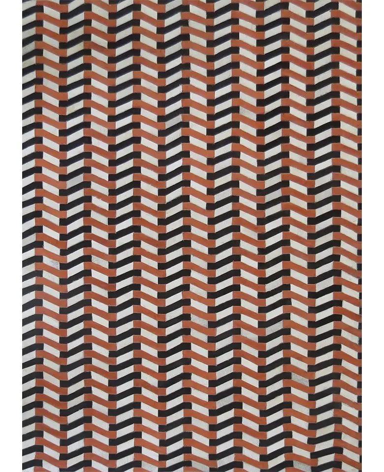 Handmade rug made up of Buffalo Leather dyed cut stitched