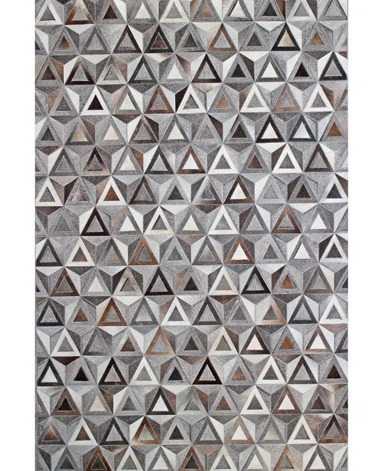 Handmade rug made up of Buffalo Leather dyed cut stitched